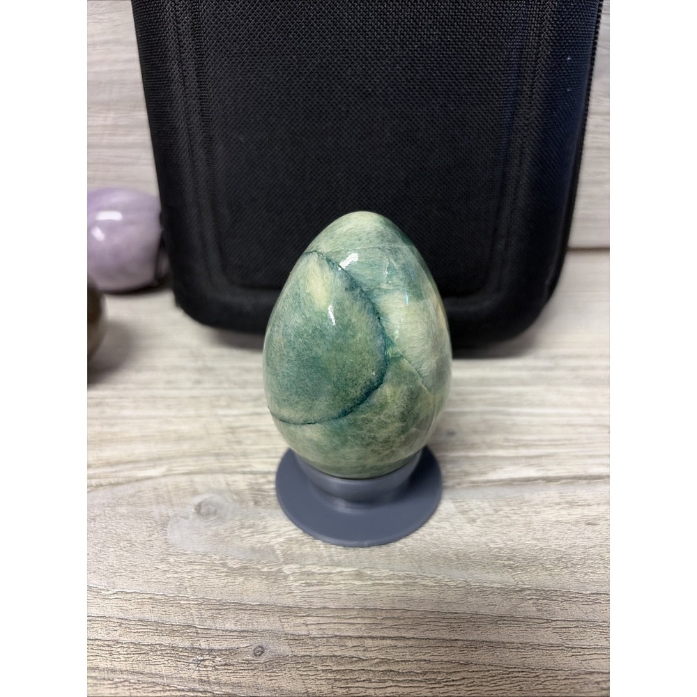 Lot Of 6 Eggs Stone Marble Alabaster Granite Multi Color (e8-01) - Picture 2 of 16